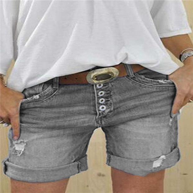 WW | Damen Shorts Aus Ripped Denim Für Einen Lässigen Sommerlook