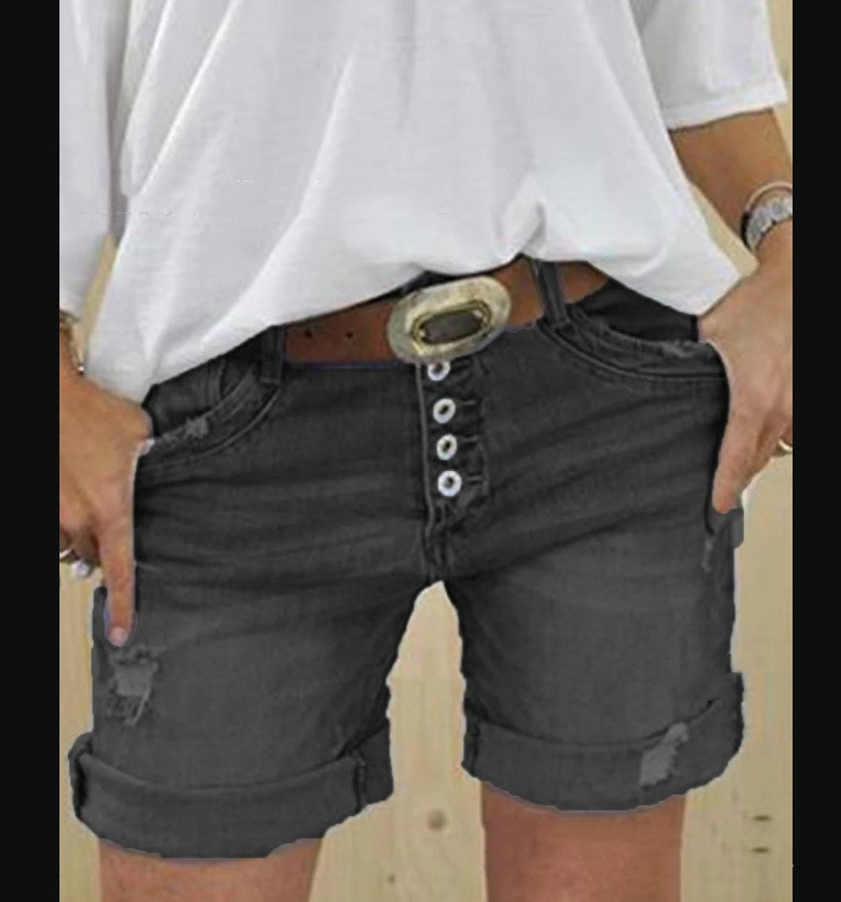 WW | Damen Shorts Aus Ripped Denim Für Einen Lässigen Sommerlook