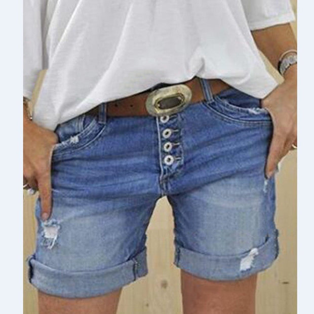 WW | Damen Shorts Aus Ripped Denim Für Einen Lässigen Sommerlook