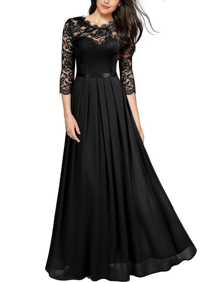 W&W Mode | Elegantes Chiffon Kleid Mit Spitzen Einsätzen Für Brautjungfern