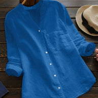 WW | Lässiges, Lockeres Hemd Aus Leinen Baumwolle