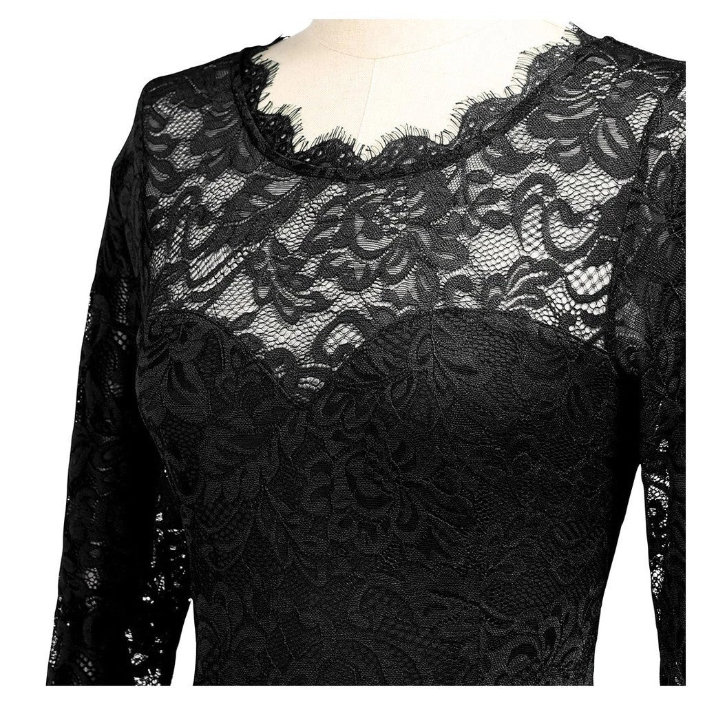 WW | Elegantes Chiffon Kleid Mit Spitzen Einsätzen Für Brautjungfern