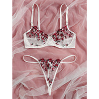 WW | Verlockend Unterwäsche Floral Stickerei Erotische Dessous Set