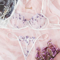 WW | Verlockend Unterwäsche Floral Stickerei Erotische Dessous Set