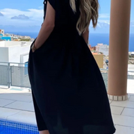 WW | Elegant Solid Frenulum Spange Polo Kragen A-Linien Kleider