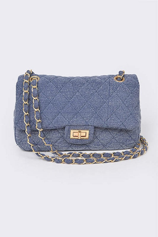 WW | Denim Gesteppte Umwandelbare Schultertasche