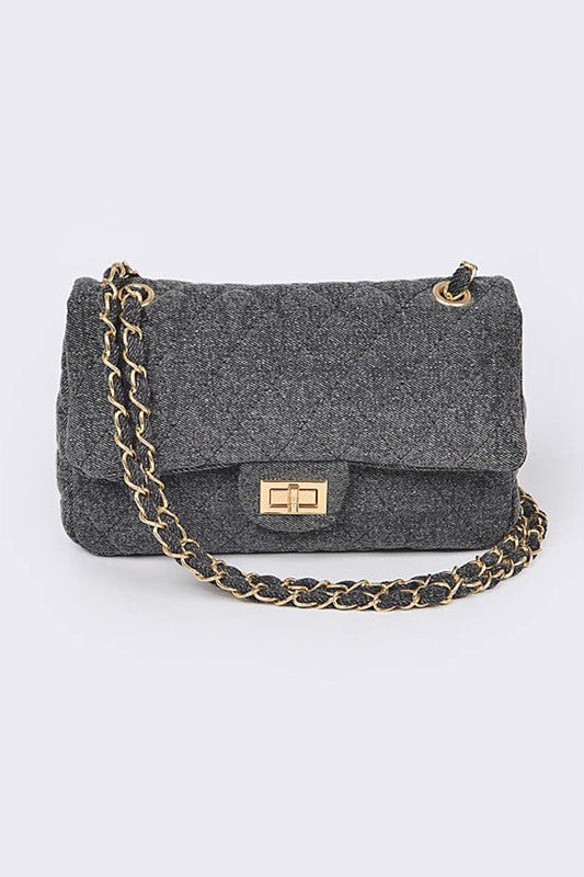 WW | Denim Gesteppte Umwandelbare Schultertasche