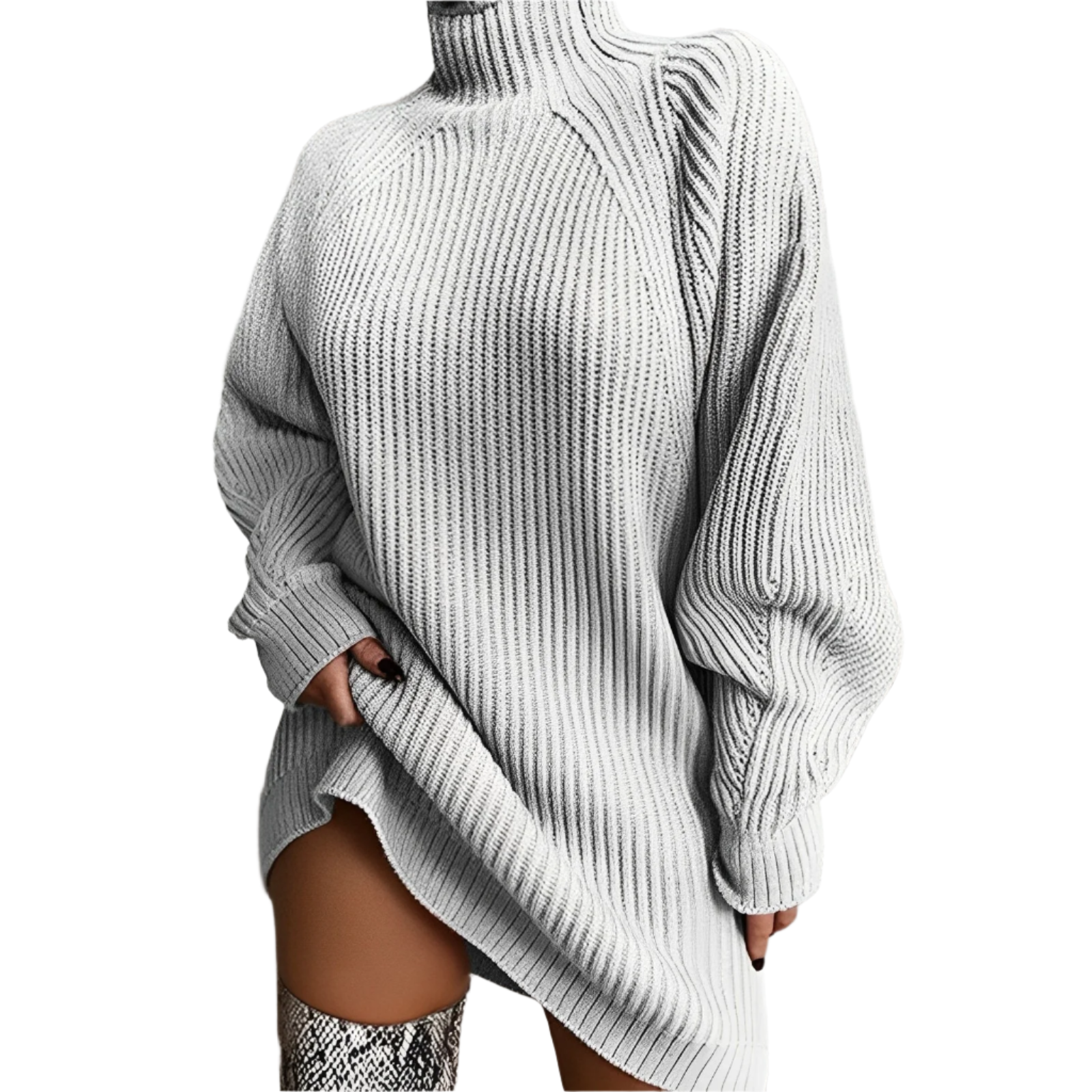 WW | Warmes Strickkleid Mit Rollkragen