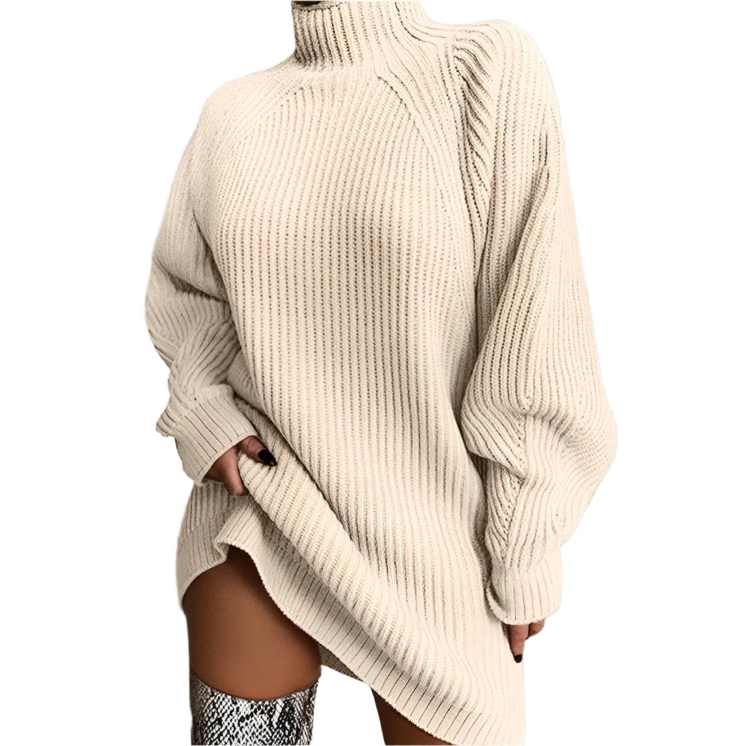 W&W Mode | Warmes Strickkleid Mit Rollkragen