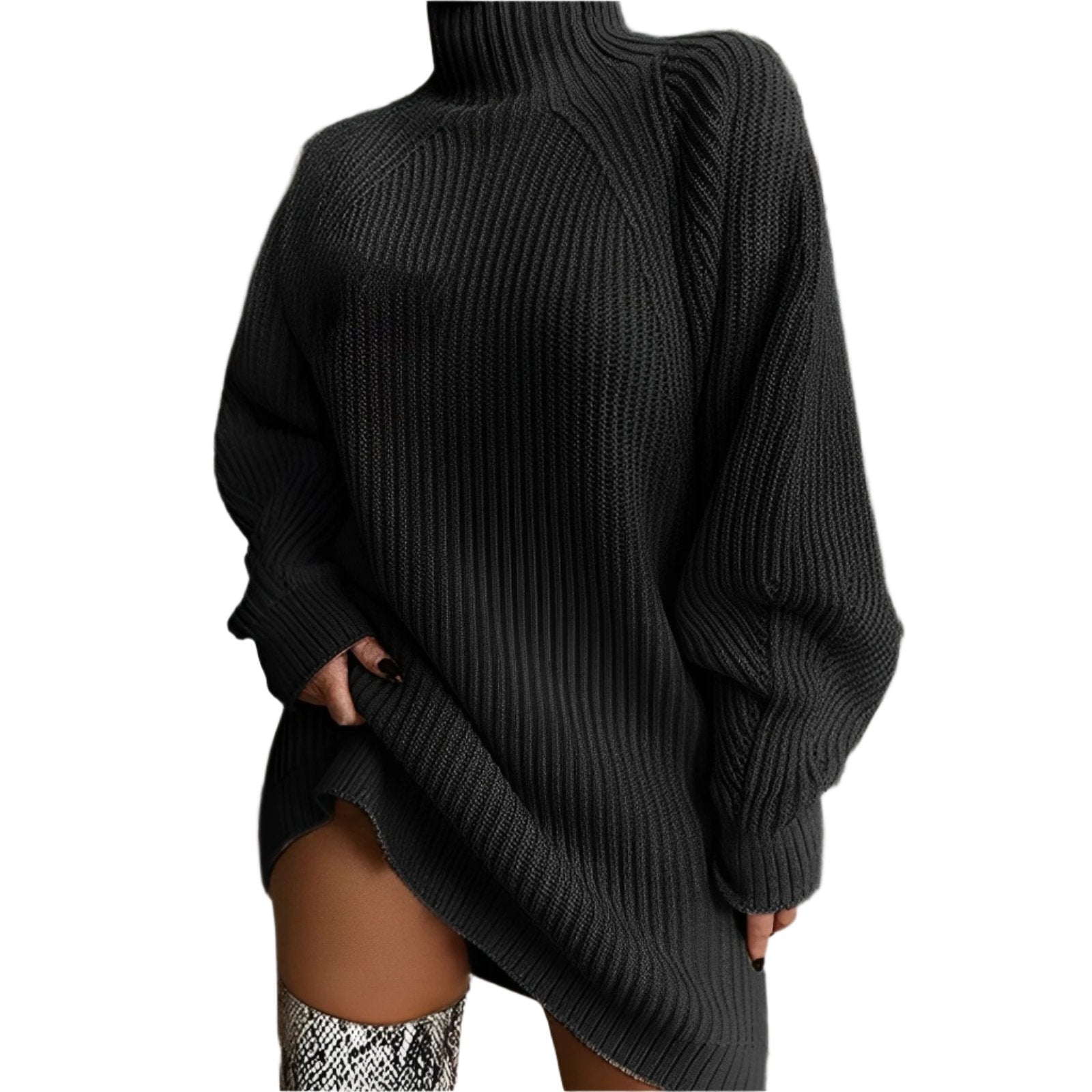 WW | Warmes Strickkleid Mit Rollkragen
