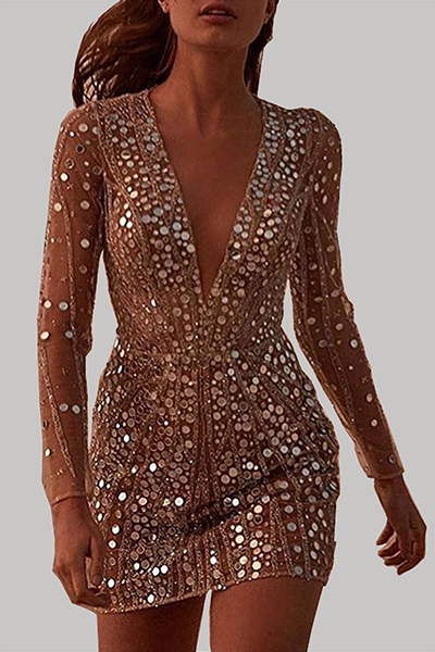 Damen-Minikleid mit Paillettenverzierung