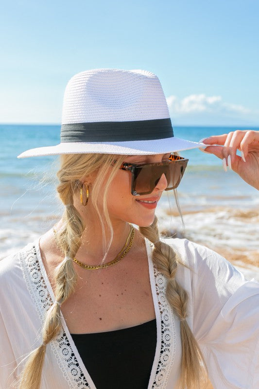 W&W Mode | Klassischer Stroh Panama Fedora Hut