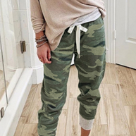 WW | Lässig Camouflage Druck Draw String Capri Patchwork Hosen