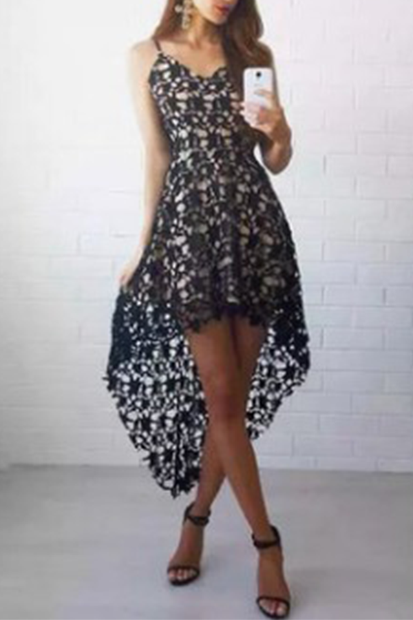 WW | Elegant Blonde Höhle Transparent V-Ausschnitt Kleid Kleider