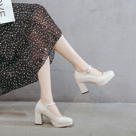 Damen Mary Jane Pumps mit elegantem Blockabsatz und praktischem Riemchen W&W