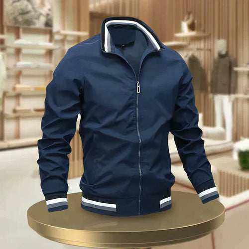 WW | Schicke Zip up Sommerjacke Mit Rippbündchen Für Herren