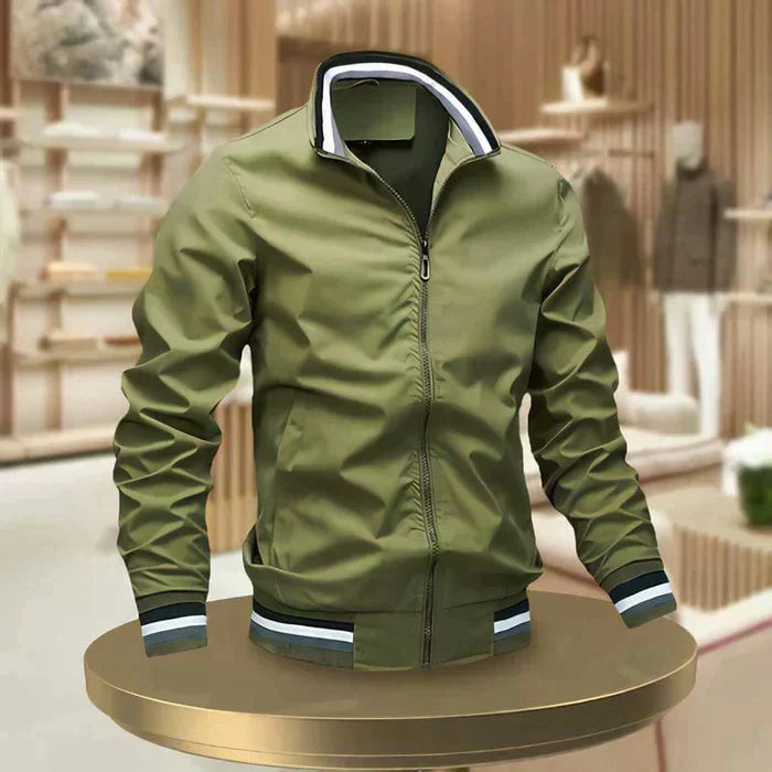 W&W Mode | Schicke Zip up Sommerjacke Mit Rippbündchen Für Herren