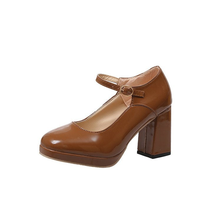 Damen Mary Jane Pumps mit elegantem Blockabsatz und praktischem Riemchen W&W Mode