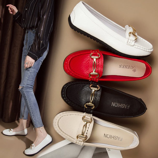 Damen Mokassins mit elegantem Schnallen-Detail und markantem Designs W&W