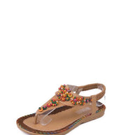 Damen Sandalen mit bunten Zierperlen und rutschfester Sohle W&W