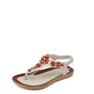 Damen Sandalen mit bunten Zierperlen und rutschfester Sohle W&W