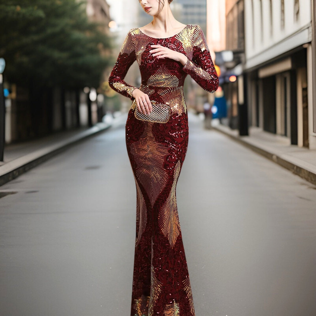 W&W Mode - Hochwertiges, rückenfreies Pailletten-Kleid