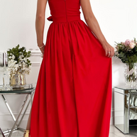 WW | Lässiges Unifarben Flounces Ein Schulter Kuchenrock Kleider- 6 Farben