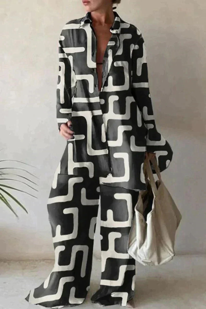 W&W Mode | Modischer Print-Hosenanzug Damen
