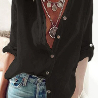 WW | Fashion Solid Bluse mit V-Ausschnitt