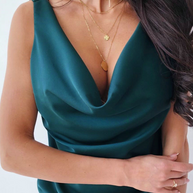 WW | Satin Cowl Neck Tank Top