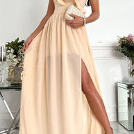 WW | Sexy Elegante Druck Patchwork Rüsch Schräger Kragen Kleider