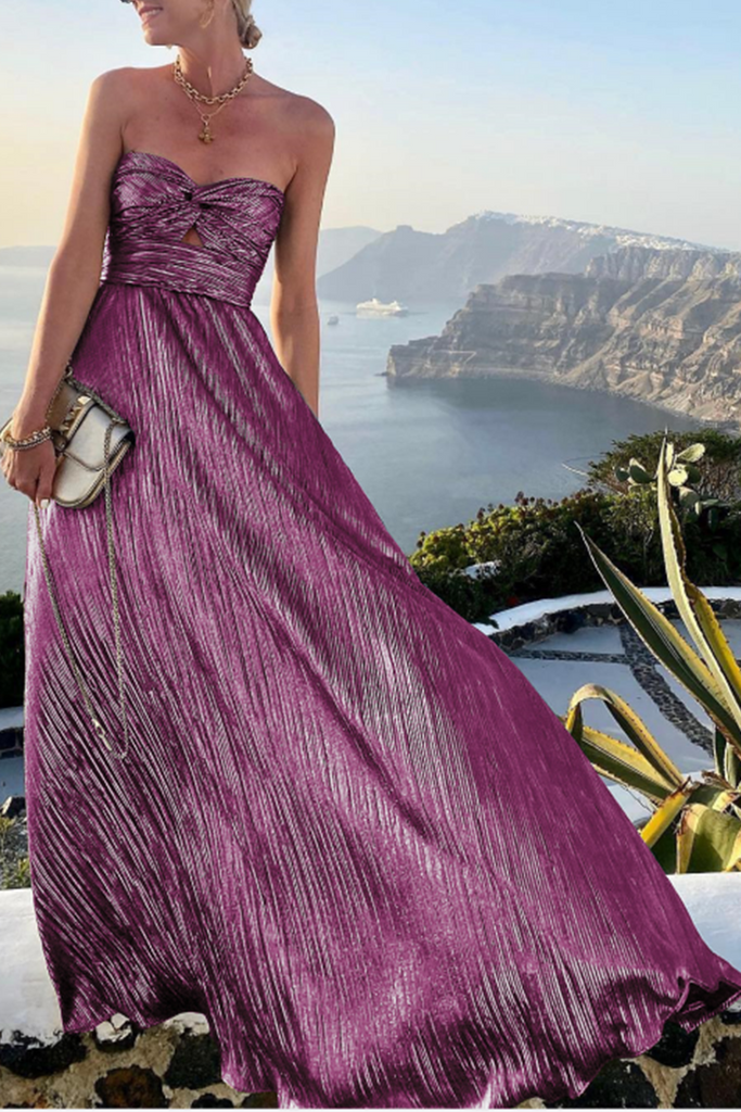WW | Fashion Solid Ausgehöhlte Strapless Kuchenrock Kleider