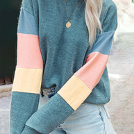 WW | Street Solid Patchwork O Hals Top