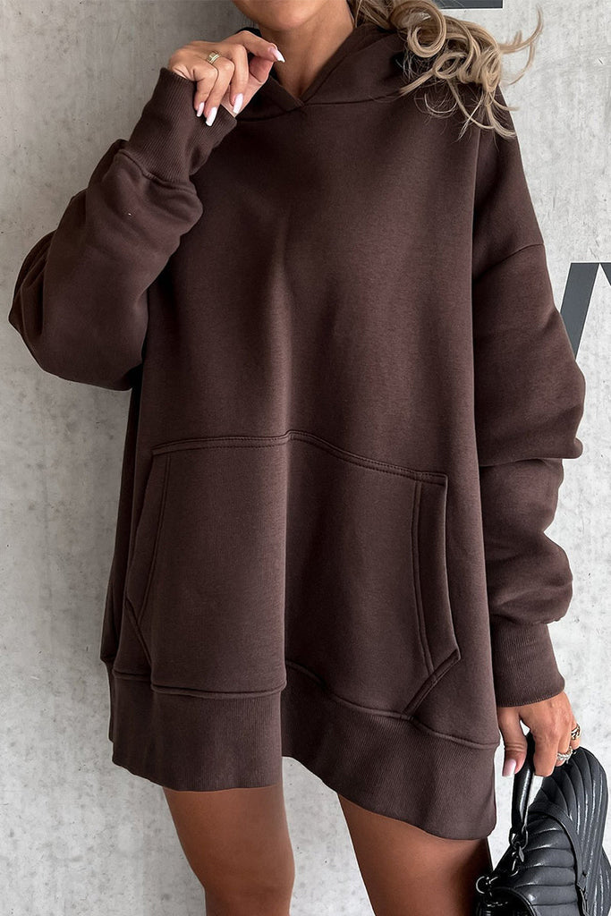 WW | Lässiger Solider Patch Hoodie Kragen Tops