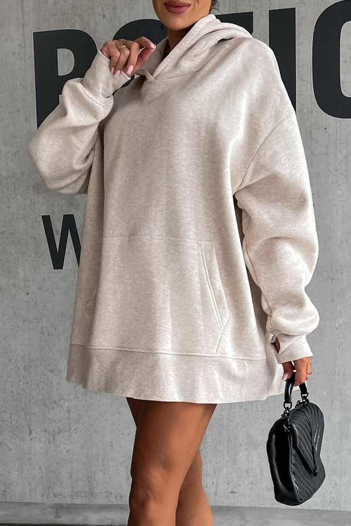 WW | Lässiger Solider Patch Hoodie Kragen Tops
