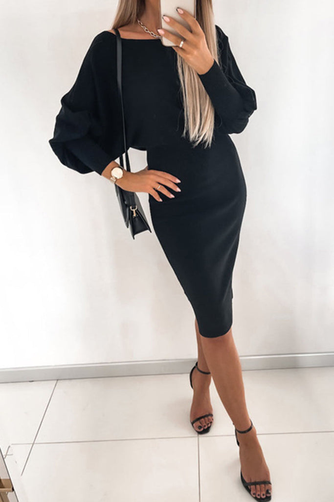 WW | Elegantes Einfarbiges O-Ausschnitt Bleistiftkleid - 3 Farben