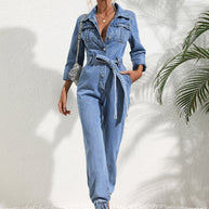 Lässiger Utility-Jumpsuit mit Jeansgürtel