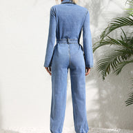 Lässiger Utility-Jumpsuit mit Jeansgürtel