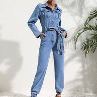 Lässiger Utility-Jumpsuit mit Jeansgürtel