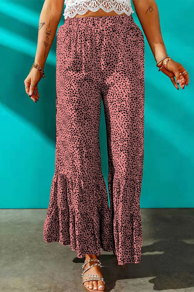 WW | Elegante Drucklose Mid-Waist Weitbeinige Volldruck Hosen - 7 Farben