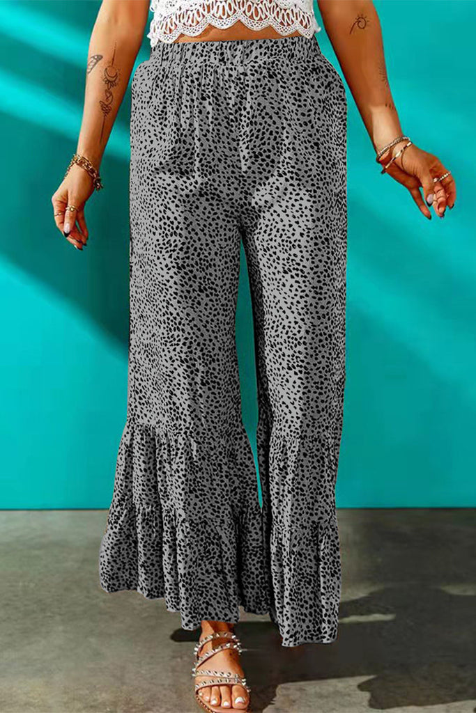 WW | Elegante Drucklose Mid-Waist Weitbeinige Volldruck Hosen - 7 Farben