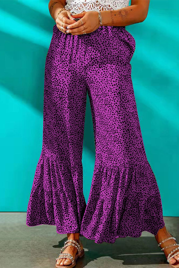 WW | Elegante Drucklose Mid-Waist Weitbeinige Volldruck Hosen - 7 Farben