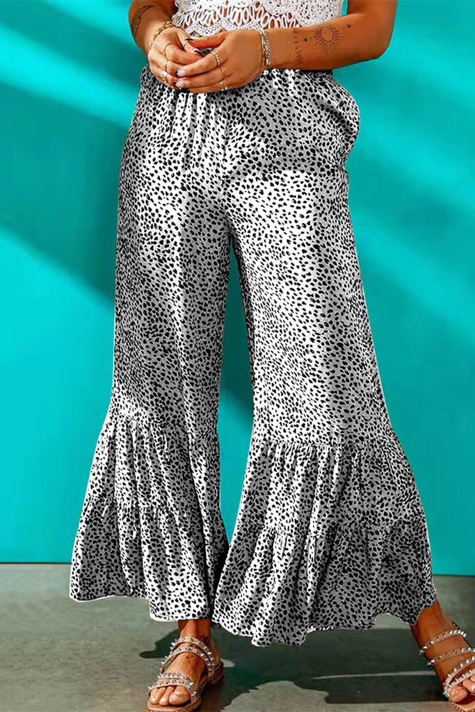 WW | Elegante Drucklose Mid-Waist Weitbeinige Volldruck Hosen - 7 Farben