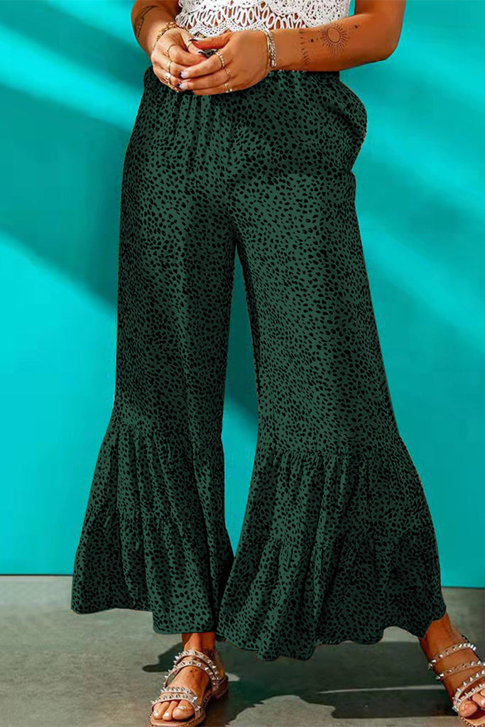 WW | Elegante Drucklose Mid-Waist Weitbeinige Volldruck Hosen - 7 Farben