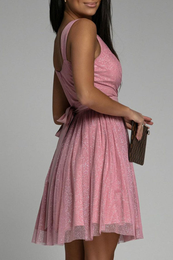 WW | Sexy Elegante Druck Mesh V-Ausschnitt Abendkleid Kleider