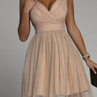 WW | Sexy Elegante Druck Mesh V-Ausschnitt Abendkleid Kleider