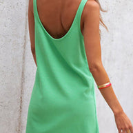 WW | Sexy Casual Solid U Neck Vest Kleid Kleider- 8 Farben