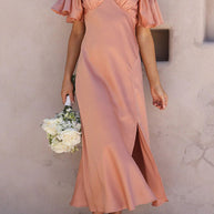 WW | Sexy Celebrities Einfarbige Schlitz Off The Shoulder Gefaltete Kleider