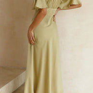 WW | Sexy Celebrities Einfarbige Schlitz Off The Shoulder Gefaltete Kleider