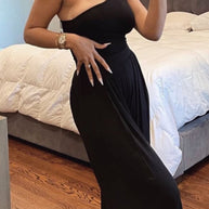 WW | Lässige Einfachheit Einfarbig Asymmetrisch Einseitige Lose Overall